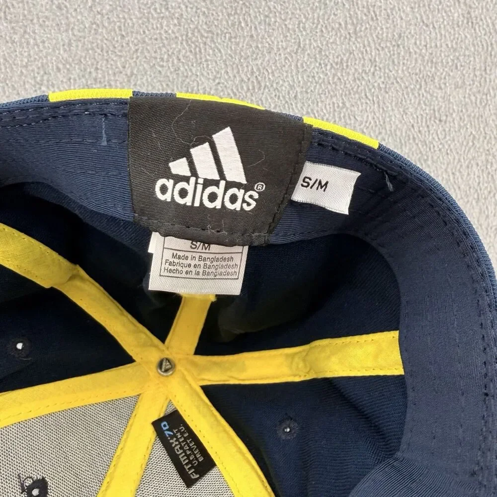 Adidas Michigan Wolverines Aeroready Flex Fit Hat S/M Navy Maize NCAA Cap